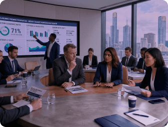 Group discussion in an agency office